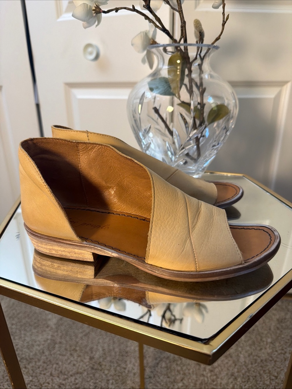 Free people mont blanc Women’s Open-Toe Leather Sandal in Tan